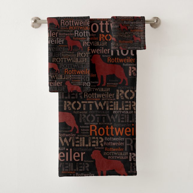Rottweiler - Metzgerhund Muster Badhandtuch Set (Insitu)