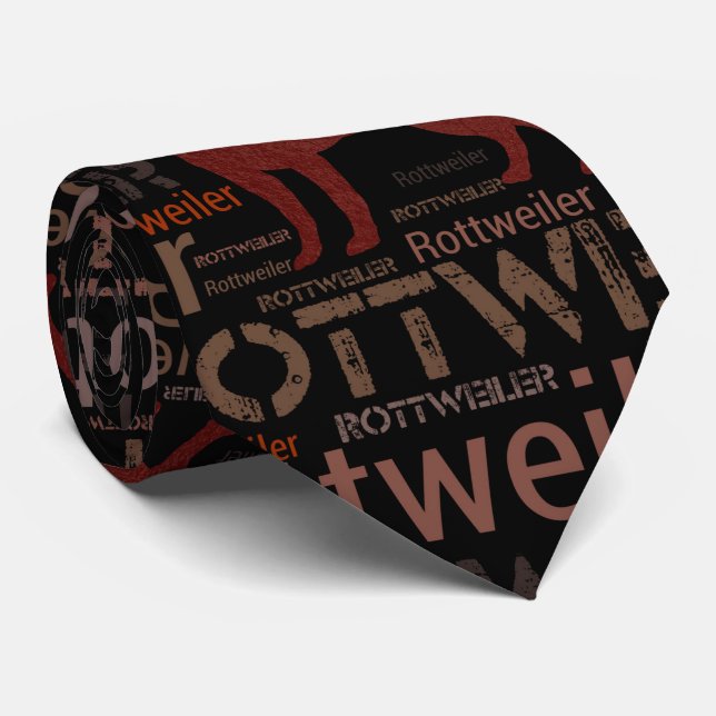Rottweiler - Metzgerhund Muster Krawatte (Gerollt)