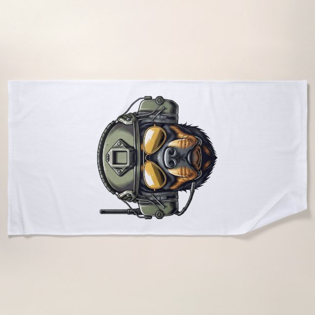 Rottweiler Militärdesign Strandtuch (Vorderseite)