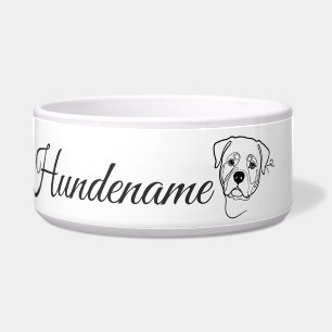 Rottweiler Minimalisted Line Art personalized bowl Napf