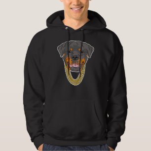 Rottweiler mit Gold-Ketten-Sticker-Handy-Fall Hoodie