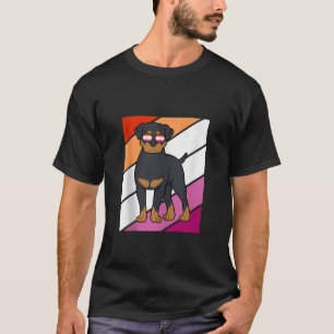 Rottweiler mit stolzer lesbischer Flagge LGBTQ-Sto T-Shirt
