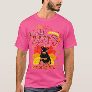 Rottweiler mit Türkei Hat Herbst Herbst Thanksgi T-Shirt
