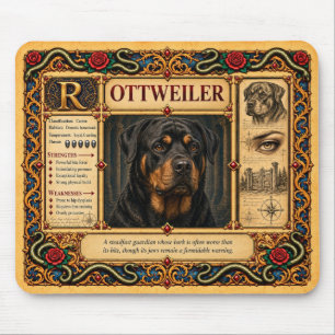 Rottweiler, mittelalterliche Bestiarien-Kunst Mousepad