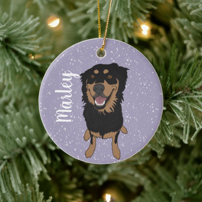 Rottweiler Mix Christmas Keramik Ornament (Baum)