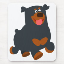 Rottweiler Mousepad, Cartoon für niedliches Gambol