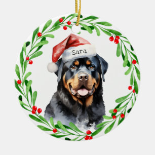 Rottweiler - Name der Personalisierten Monogramm Keramik Ornament