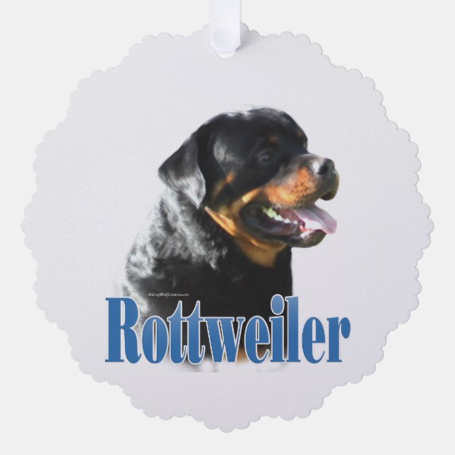 Rottweiler Name Ornament Karte (Vorderseite)