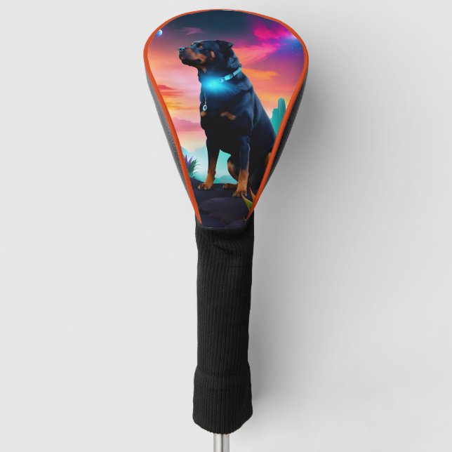 Rottweiler on an Alien World Golf Headcover (Vorderseite)