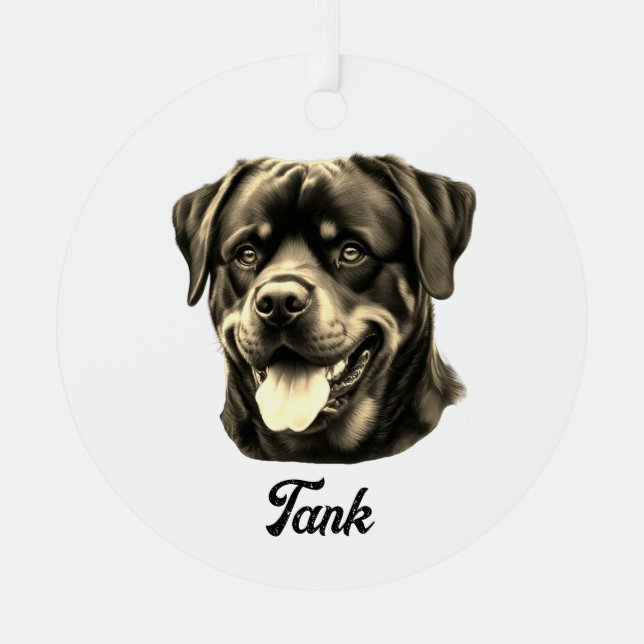 Rottweiler Ornament Aus Metall (Vorderseite)