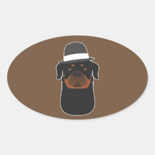 Rottweiler Ovaler Aufkleber