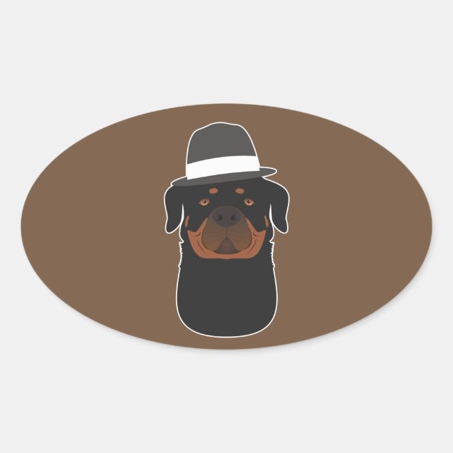 Rottweiler Ovaler Aufkleber (Vorderseite)