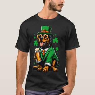 Rottweiler Patricks Day Outfit für Lover Dog T-Shirt