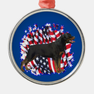 Rottweiler Patriot Ornament Aus Metall