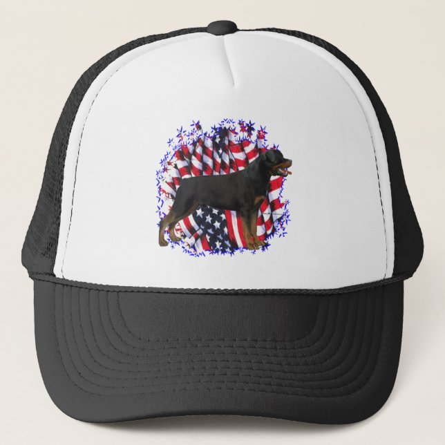 Rottweiler Patriot Truckerkappe (Vorderseite)