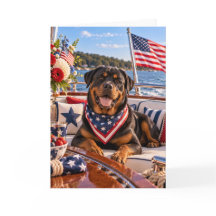 Rottweiler Patriotische Grußkarte