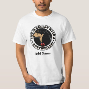 Rottweiler Personalisiertes Leben ist besser T-Shirt