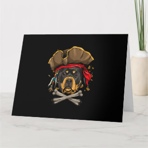 Rottweiler Pirate Dog Halloween Jolly Roger Gift . Karte