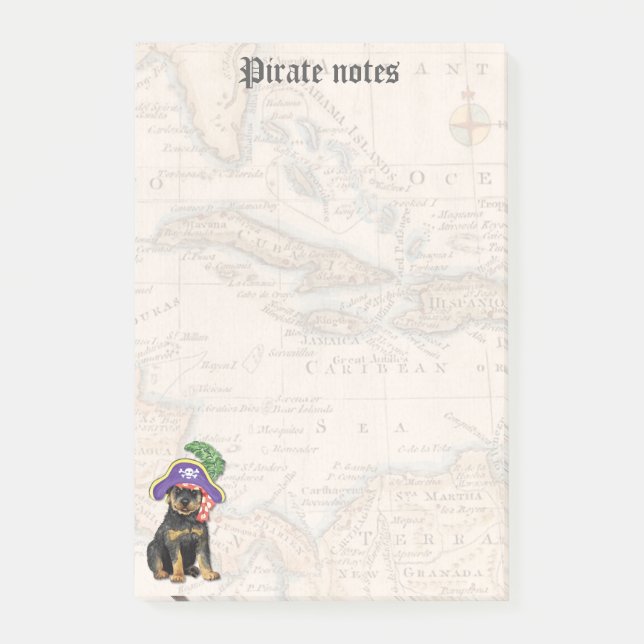 Rottweiler Pirate Post-it Klebezettel (Vorderseite)