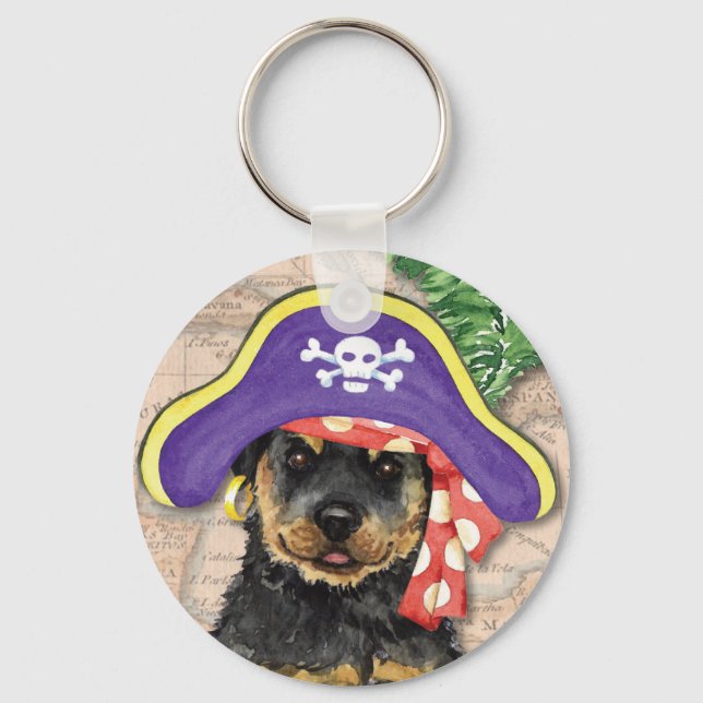 Rottweiler Pirate Schlüsselanhänger (Vorderseite)