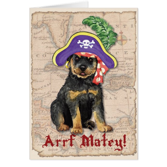 Rottweiler Piraten-Karte (Vorne)