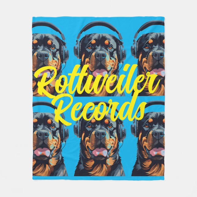 Rottweiler Platten Blanket Fleecedecke (Vorderseite)