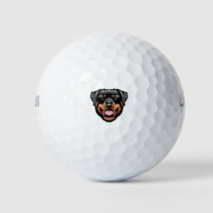 Rottweiler-Portrait Zeichnend Golfball