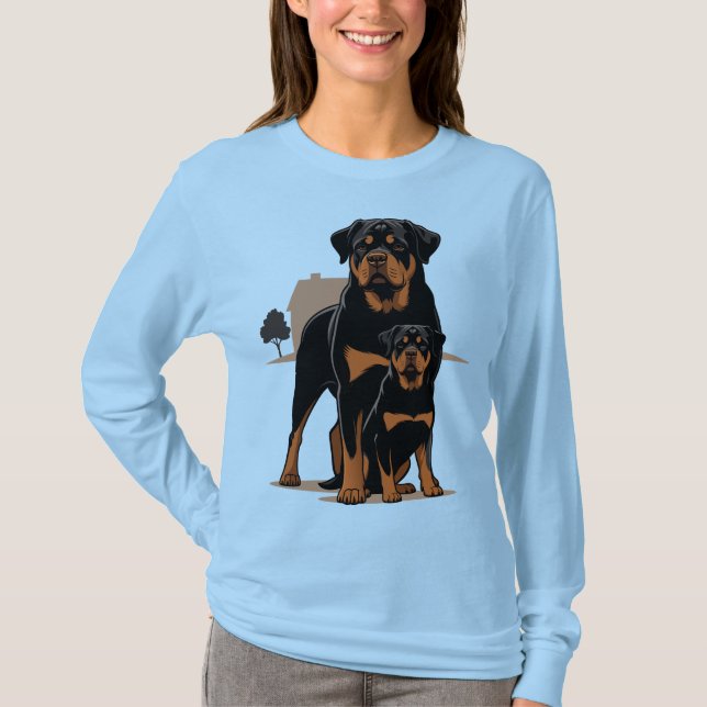 Rottweiler - Protective Family Pet T-Shirt (Vorderseite)