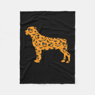 Rottweiler Pumpkin Bat Shape Funny Beängstigend Ha Fleecedecke