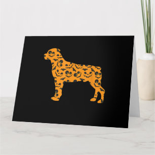 Rottweiler Pumpkin bat shape funny scary halloween Karte