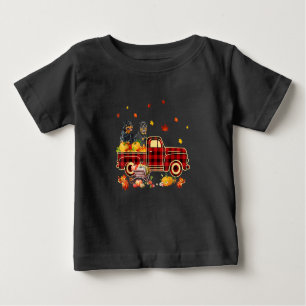 Rottweiler Pumpkin Truck Fall Leaf Erntedank Baby T-shirt