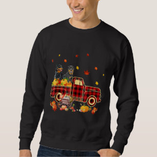 Rottweiler Pumpkin Truck Fall Leaf Erntedank Sweatshirt