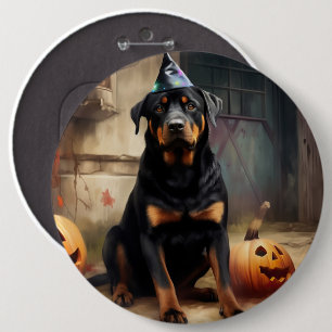 Rottweiler Pumpkins Halloween Beängstigend Button