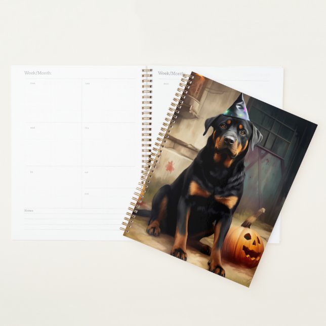 Rottweiler Pumpkins Halloween Beängstigend Planer (Anzeige)