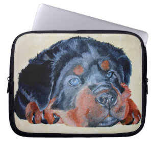 Rottweiler Puppy Artistic Pet Portrait Laptopschutzhülle
