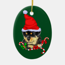 Rottweiler Puppy Christmas Keramik Ornament