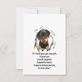 Rottweiler Puppy  Could Give You Any Funny Gifts RSVP Karte