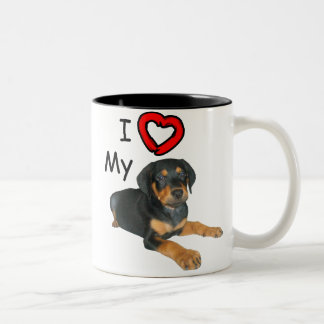 Rottweiler Puppy I Liebe My Rott Zweifarbige Tasse