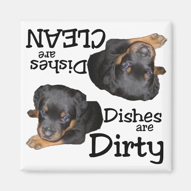 Rottweiler Puppy Lovers Geschirrspülmaschine Magne Magnet (Vorne)