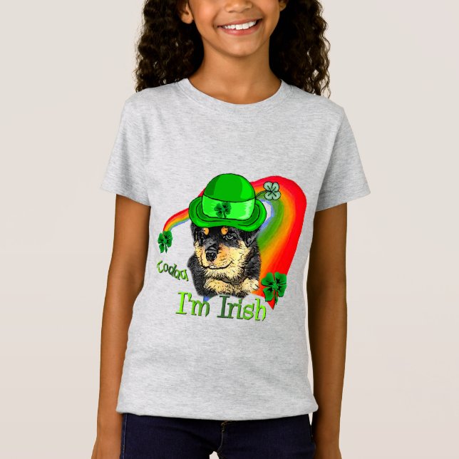 Rottweiler Puppy St Pattys T-Shirt (Vorderseite)