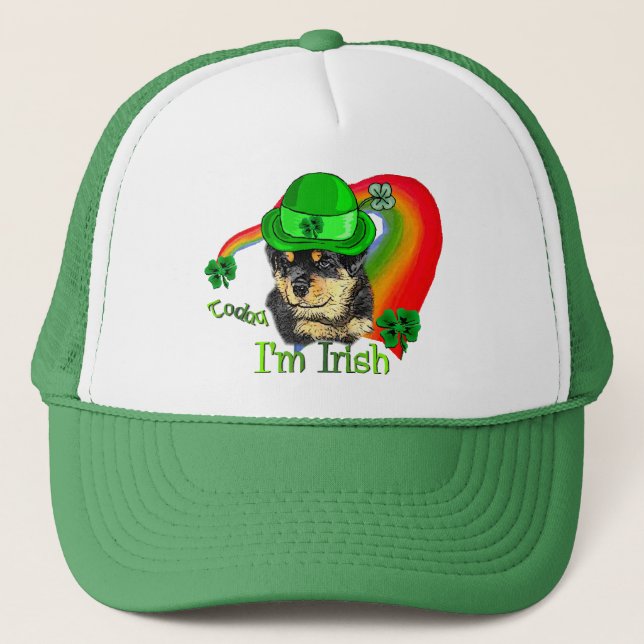 Rottweiler Puppy St Pattys Truckerkappe (Vorderseite)