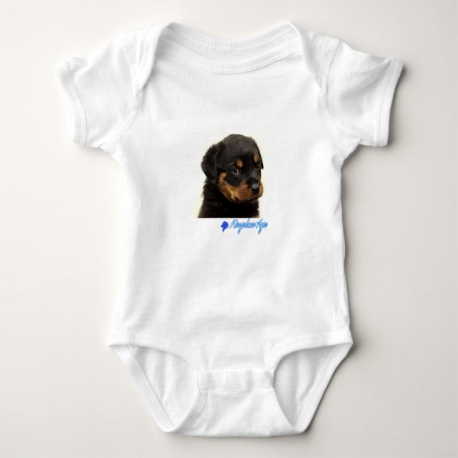 Rottweiler Puppy-T-Shirt Rottweiler Babyoutfit  Baby Strampler (Vorderseite)
