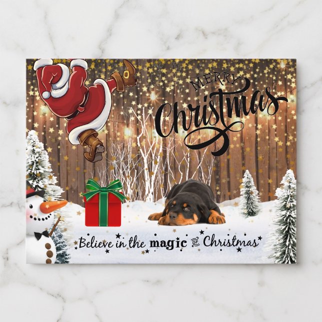 Rottweiler Puppy & Weihnachten (Holiday shenanigans begin with this postcard.)