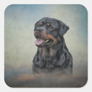Rottweiler Quadratischer Aufkleber