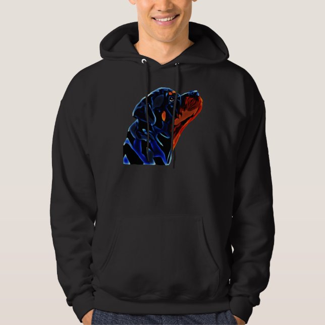 Rottweiler-Rasse-Kopfansicht Hoodie (Vorderseite)