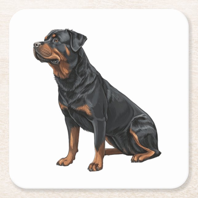 Rottweiler Rechteckiger Pappuntersetzer (Vorderseite)