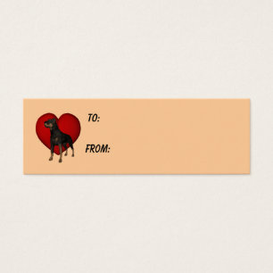 Rottweiler Red Heart Dog Foto Gift Tag