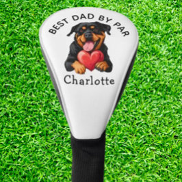Rottweiler Red Heart Gift Golf Headcover
