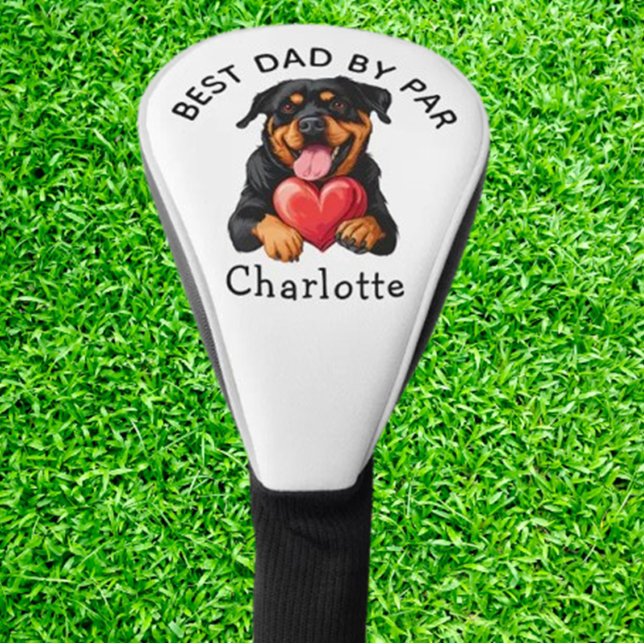 Rottweiler Red Heart Gift  Golf Headcover (Surprise someone special with unique, heartfelt golf accessories today!)