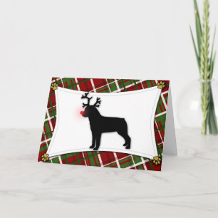 Rottweiler Reindeer Weihnachtskarte Feiertagskarte